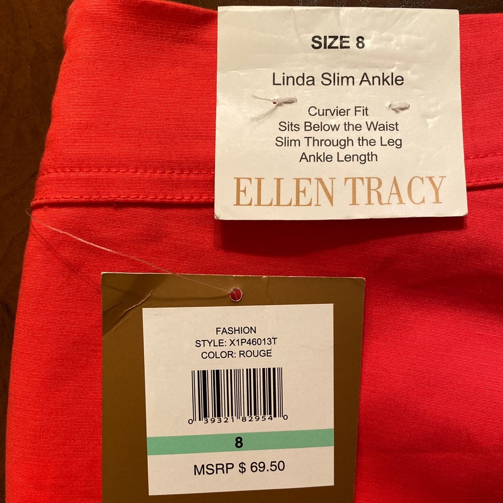 Ellen Tracy Linda Slim Ankle length Pants Size 8